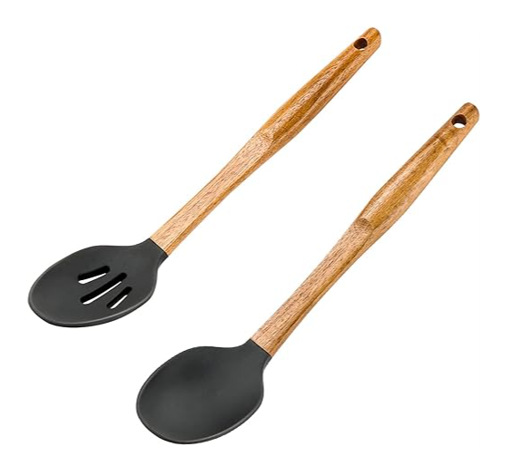 Silicone Cooking Spoon, Non-Stick Solid Heat Resistant Kitchen Utensils