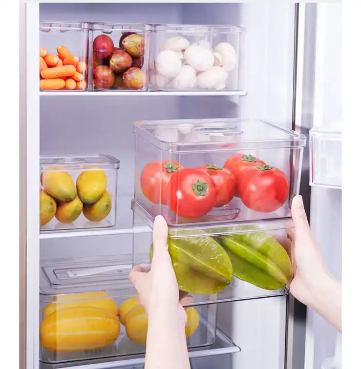 Transparent PET stackable Food Crisper Refrigerator storage