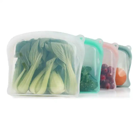 Reusable Eco Friendly Food Storage Zip Lock Silicone Food Bags