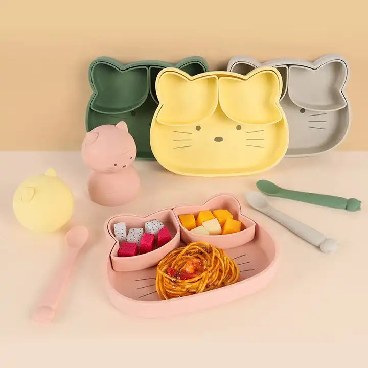 Baby Feeding Set Made of Food-grade Silicone With Free Design Suitable for Cat Toys