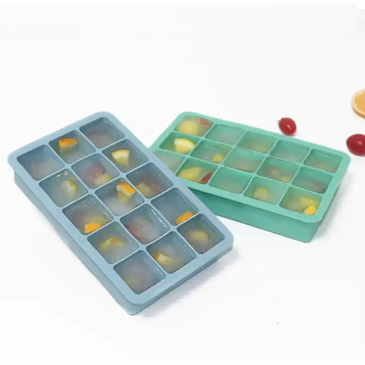 Food grade odorless 15 caves frozen mold silicone tray ice cube