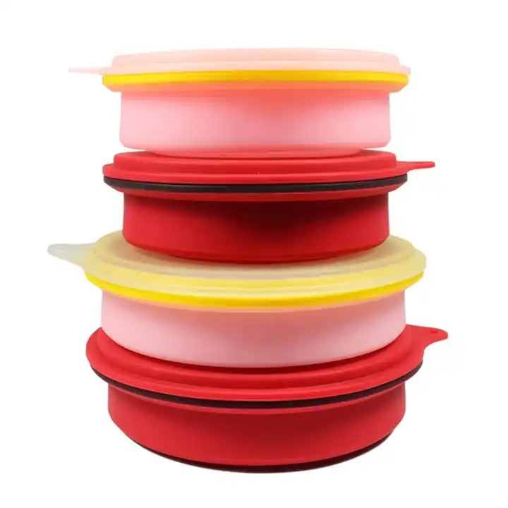 Easy to carry food warm folding silicone thermal lunch box