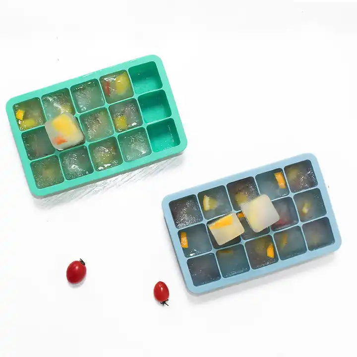 Food grade odorless 15 caves frozen mold silicone tray ice cube