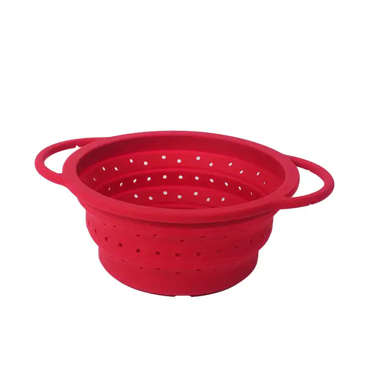 Food Colander Silicone Drain Basket Silicone Colander Strainer With Extend