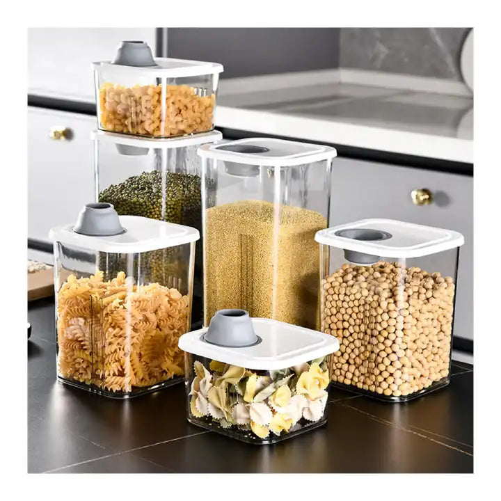 Melodia Home Choices  Kitchen storage jar transparent plastic refrigerator grain food container storage box, snack and nut storage tank