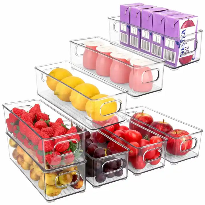 Transparent Fridge Storage Containers For Fruits And Vegetable Stackable Storage Boxes Kitchen Organizer