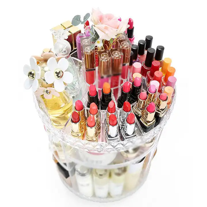 Makeup Organizer Adjustable Multi-Function Acrylic Beauty Cosmetic Storage 360 Rotating Makeup Organizer