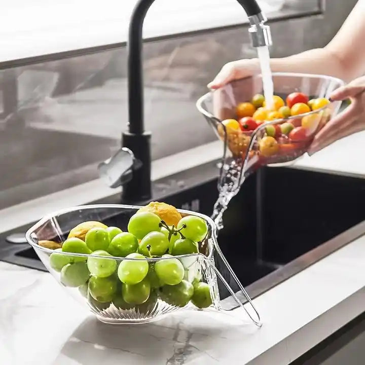 2024 New Arrival Kitchen Drain Bowl Household Sink Vegetable Basin Fruit Washing Plastic Fruit