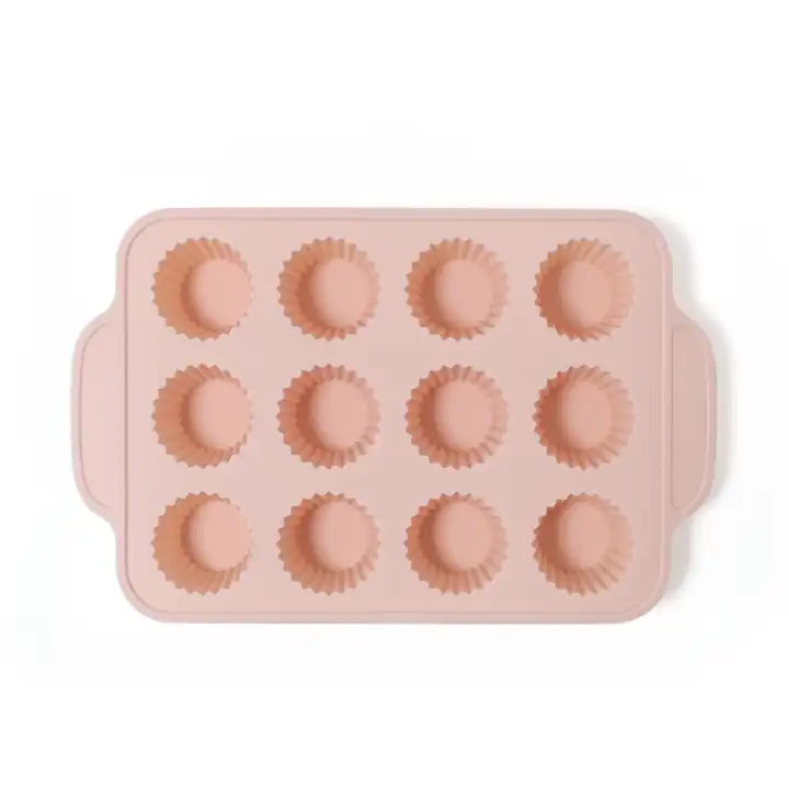 12 Caves Easy clean Odorless Oven Strong Cake Maker Silicone Muffin Pan Silicone Baking Mold Tray