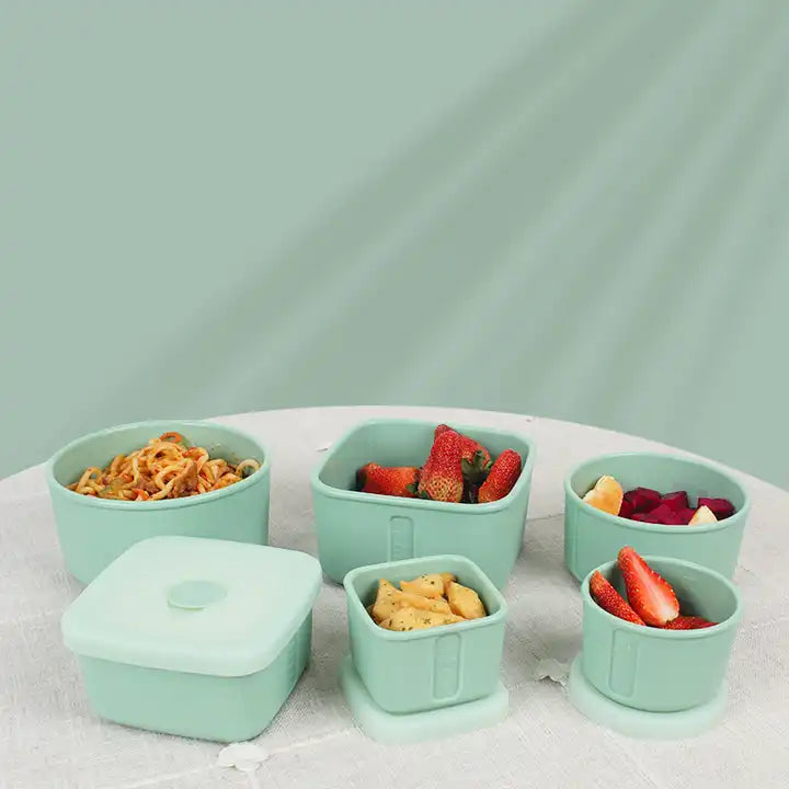 Easy takeaway Food Container For Silicone folding Leakproof Bento Lunch Boxes set