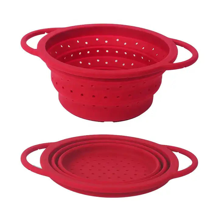 Food Colander Silicone Drain Basket Silicone Colander Strainer With Extend