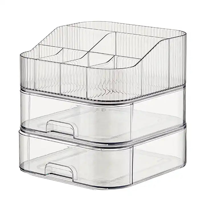 Multi-Function Beauty Bathroom Makeup Organizer Storage Case For Vanity With Drawers