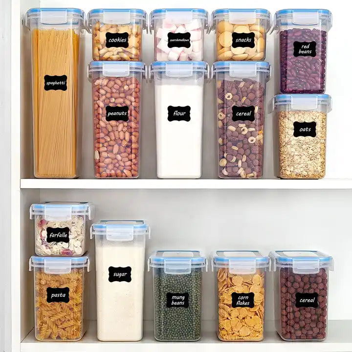 Plastic Food Storage Container Sets With Lid Stackable Kitchen Food Box Airtight Storage Jars