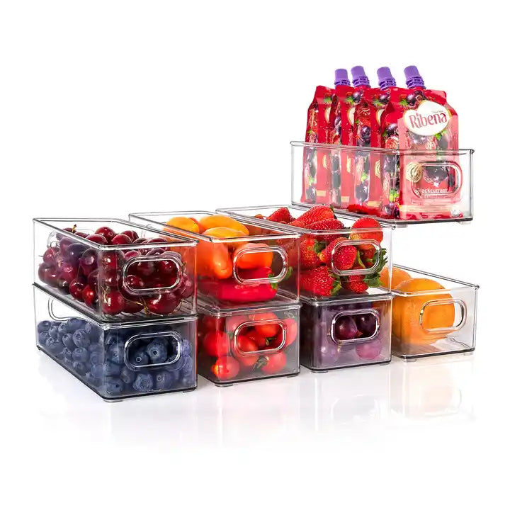 Transparent Fridge Storage Containers For Fruits And Vegetable Stackable Storage Boxes Kitchen Organizer